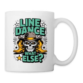 Boot Western de la danse en ligne avec crâne - Mug blanc - blanc - Droite