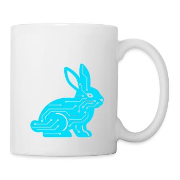Cyber Rabbit Circuit Board Tech Vector - Mug - white - Right