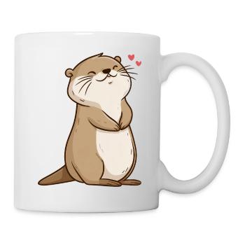 Petite loutre kawaii – Animal calme et mignon - Mug blanc - blanc - Droite