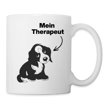 MEIN HUND IST MEIN THERAPEUT! 🐶 DOGLOVER SEELE - Tasse - Weiß - Rechts