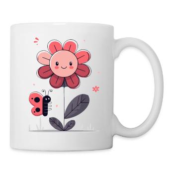 Flower with butterfly - Mug - white - Right