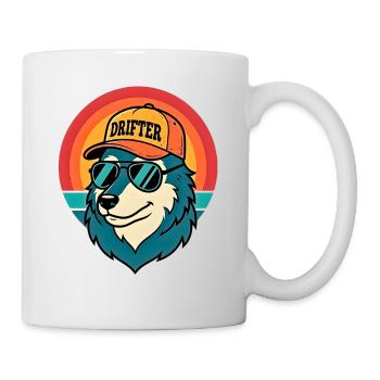 Drifter Wolf Sonnenuntergangs-Tee - Tasse - Weiß - Rechts