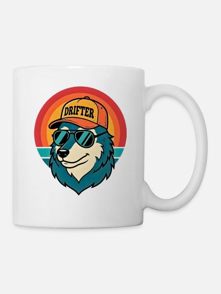 Drifter Wolf Sunset Tee - Mug - white