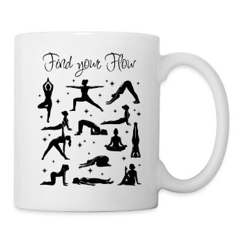 yoga übungen Shirt, Hoodie, kissen find your flow - Tasse - Weiß - Rechts
