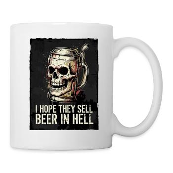 J’espère qu’ils vendront de la bière en enfer – Skull - Mug blanc - blanc - Droite