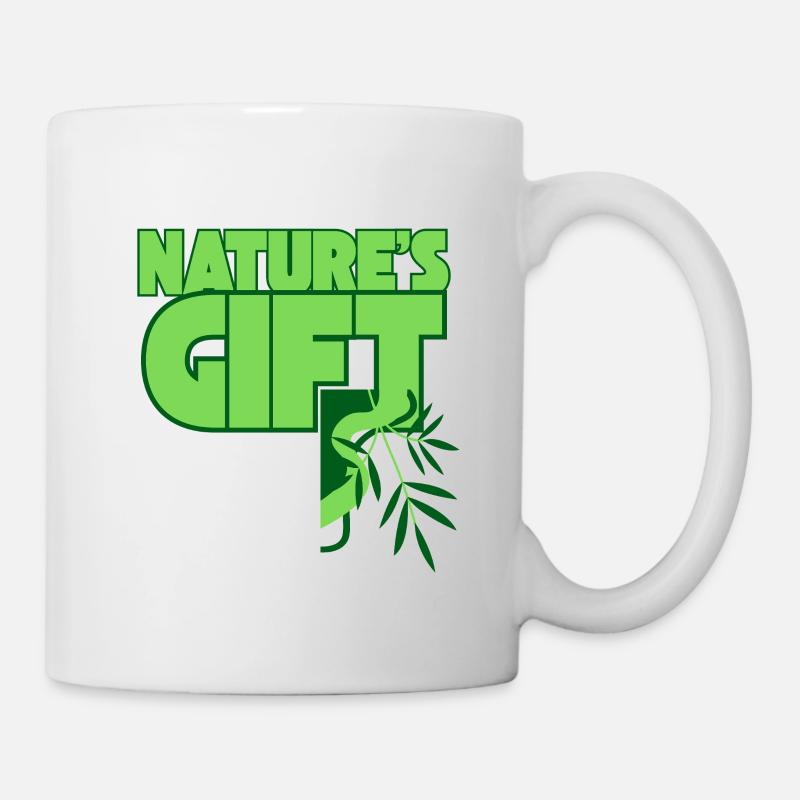 Naturgeschenk Bambusgrün - Tasse - Weiß