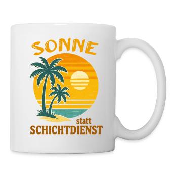 Sun instead of shift work, holidays Travel Beach - Mug - white - Right