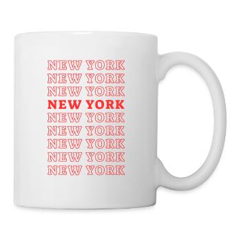 New York Raster-Typografie - Tasse - Weiß - Rechts