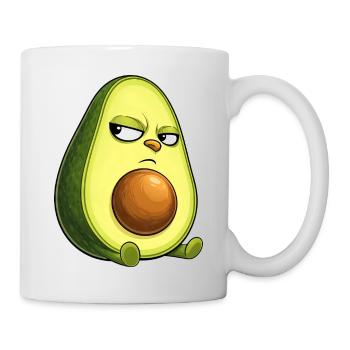 Cool avocado with sunglasses skeptical look - Mug - white - Right