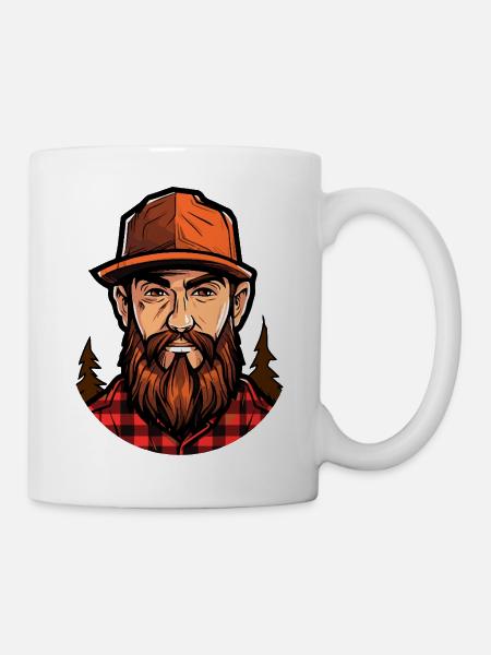 Waldlumberjack Illustration - Tasse - Weiß