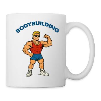 Dessin animé de gymnase de culturisme - Mug blanc - blanc - Droite