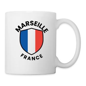 Bouclier du drapeau de Marseille - Mug blanc - blanc - Droite