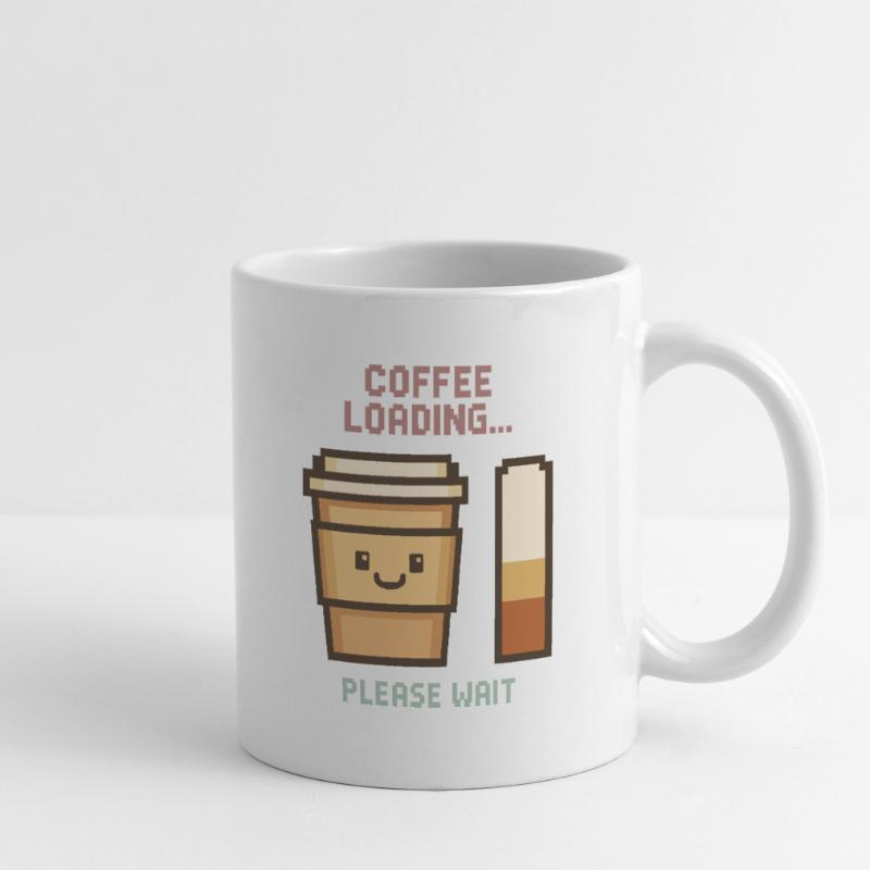 Coffee Loading Pixel Art - Morning Start with Charm Mug