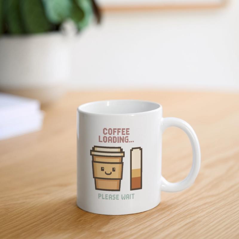 Coffee Loading Pixel Art - Morning Start with Charm Mug