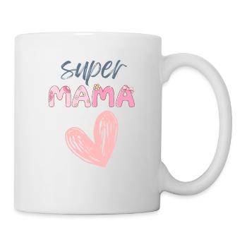 Super Mama - Herz Design - Tasse - Weiß - Rechts