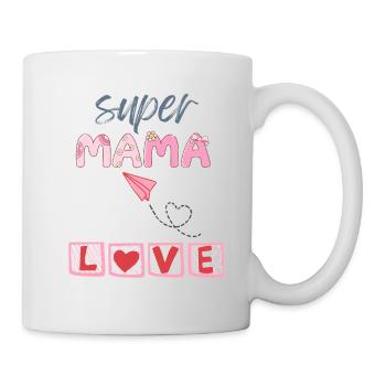 Super Mama - Herz Design - Tasse - Weiß - Rechts