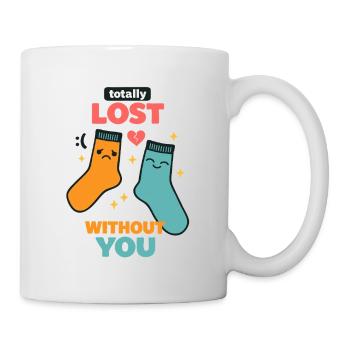 Perdu sans toi Chaussettes Déclaration de gribouillis Amour - Mug blanc - blanc - Droite