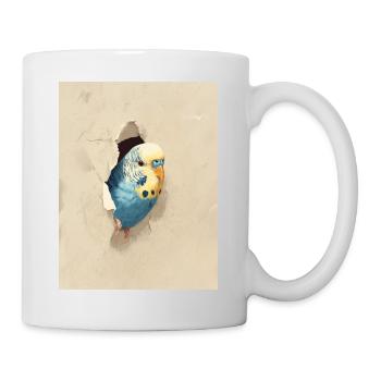 Perruche ondulée - Mug blanc - blanc - Droite