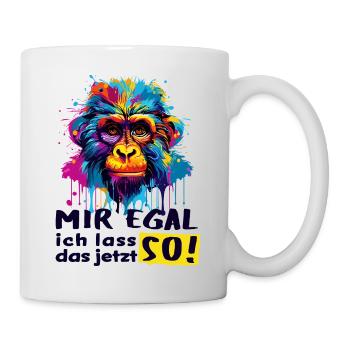 JE M’EN FICHE - JE VAIS LAISSER ÇA COMME ÇA MAINTENANT ! - Singe drôle - Mug blanc - blanc - Droite