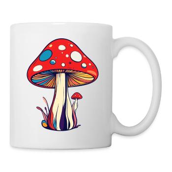 Bunter Fliegen Pilz psychedelisch Muster Pilze - Tasse - Weiß - Rechts