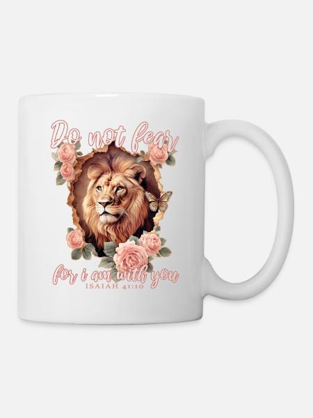 Löwe Bibelvers Christlich - Tasse - Weiß