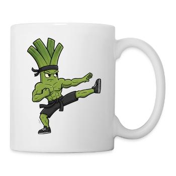Karate Kick Leek Onion Celery Martial Arts Kuns - Mug - white - Right