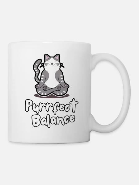 Purrfect Balance - Mug - white