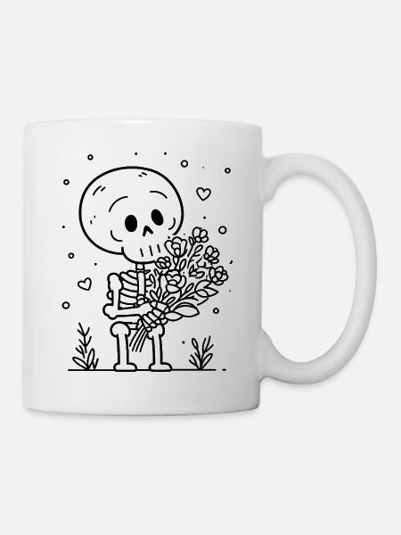 Valentine Skeleton - Tasse - Weiß