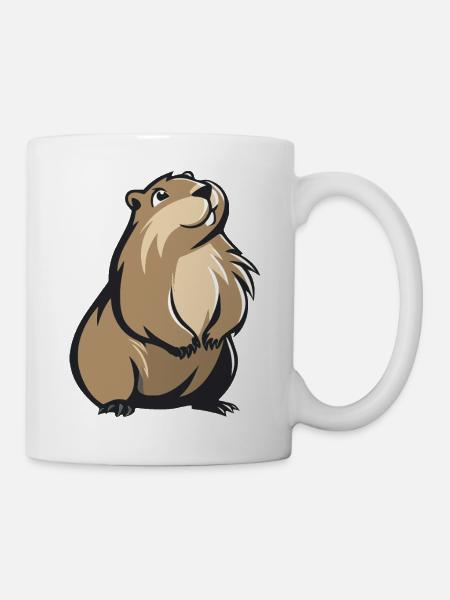 süßes Murmeltier - Tasse - Weiß