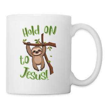Jesus mein Halt – Faultier - christliches - faith - Tasse - Weiß - Rechts