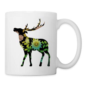 Hirsch - Tasse - Weiß - Rechts