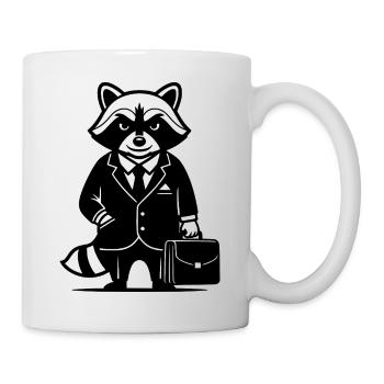 Raccoon in a Suit – Business Animal Logo - Mug - white - Right