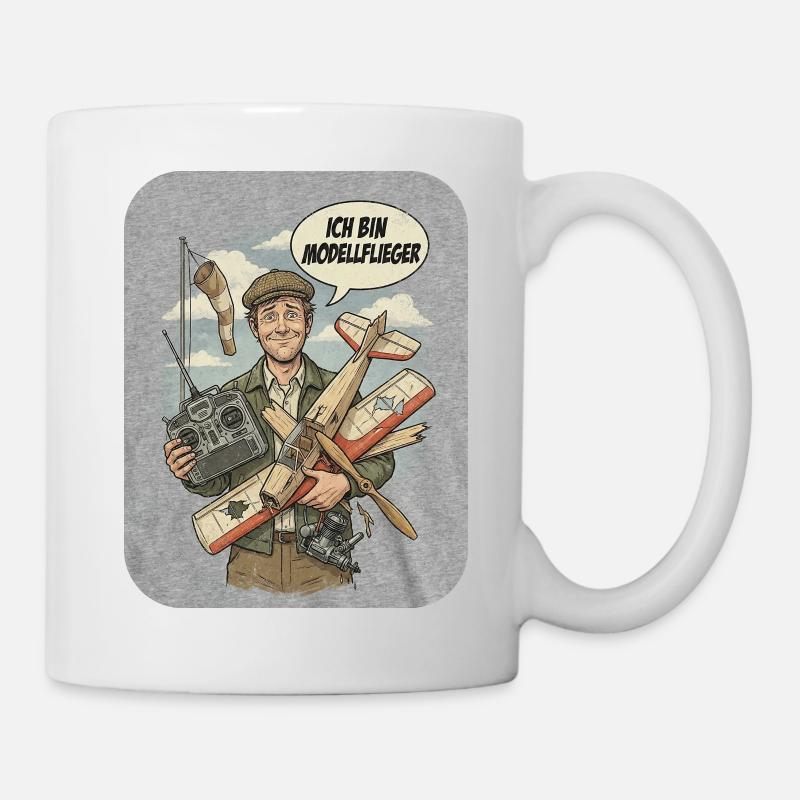 Modèle réduit d’avion dans un style vintage - Mug blanc - blanc