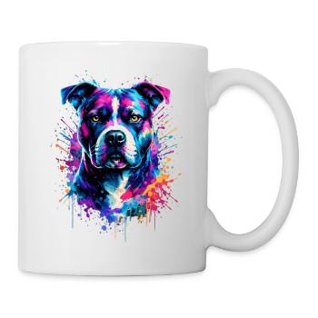American Staffordshire Terrier - Tasse - Weiß - Rechts
