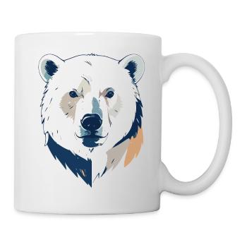 Polar Bear Polar Bear Head Drawing Head Design Motif - Mug - white - Right