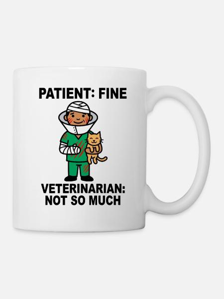 Médecin héros bandé avec chat - Mug blanc - blanc