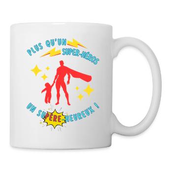 Plus qu’un super-héros, un supère-heureux - Mug blanc - blanc - Droite