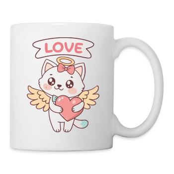 Cat Angel Heart Kawaii - Mug - white - Right