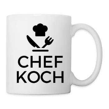Chefkoch - Design mit Haube und Besteck - Tasse - Weiß - Rechts