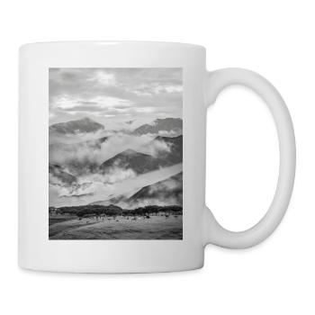 Mountains in Black and White Fog - Mug - white - Right