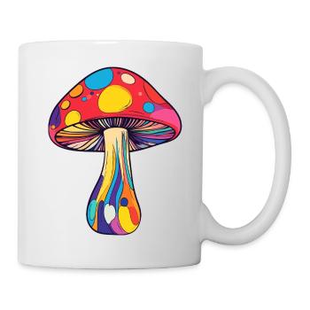 Champignon arc-en-ciel psychédélique coloré - Mug blanc - blanc - Droite