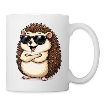 Igel mit Sonnenbrille - Tasse - Weiß - Rechts