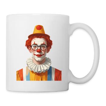 Ein Clown zu Karneval / Fasching - Tasse - Weiß - Rechts