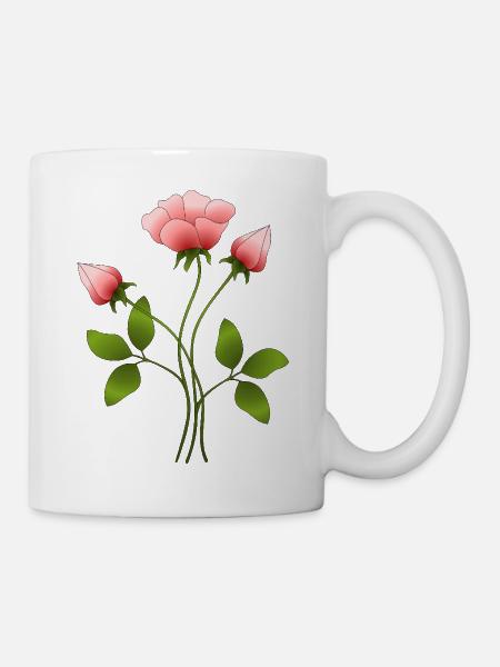 Blumen - Tasse - Weiß