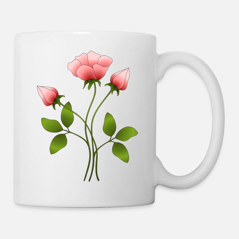 Blumen - Tasse - Weiß