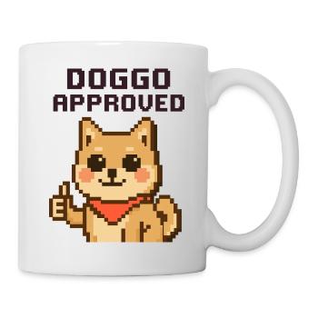 Doggo Approved – Pixel Shiba with Bandana - Mug - white - Right