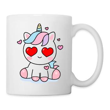 Love Unicorn Kawaii – Cute Heart Design - Mug blanc - blanc - Droite