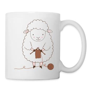 Sheep Knitter Wool and Needles - Mug - white - Right
