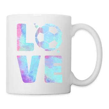 Love Football T-Shirt – Sport & Heart Design - Mug - white - Right