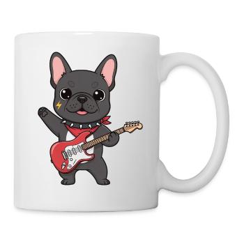 Bouledogue rockeur à la guitare électrique - Mug blanc - blanc - Droite